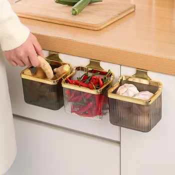 Настенный ящик для хранения HouseHold MiniMalist Кухонная столешница Корзина для овощей Многофункциональный перфорированный шкаф