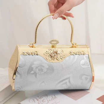 Новые женские сумки Модные вечерние сумки Сумки с бриллиантами Золотой роскошный дневной клатч кошелек