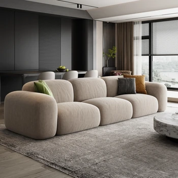 Новогодняя гостиная Современный угловой латексный прямой итальянский минималистичный диван