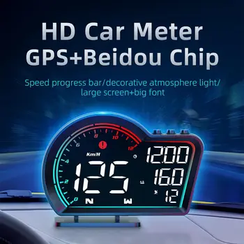 G16 HUD Цифровой GPS-спидометр для автомобиля Универсальный проекционный дисплей Большой экран Большой ЖК-дисплей км/ч Спидометр Скорость
