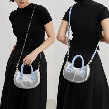 Модные сумки в стиле Y2K для женских сумок через плечо Корейский стиль PU Silver Роскошные дизайнерские модные сумки для женщин 2023 года Модные