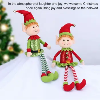  Рождественский эльф Украшение Dsktop Elf Toy Красочная длинноногая плюшевая игрушка 65 см Рождественский эльф Украшение ручной работы Очаровательный для вечеринки