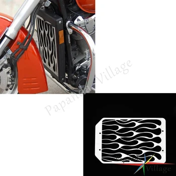  Защита решетки радиатора пламени мотоцикла из нержавеющей стали, отполированная для Kawasaki Vulcan VN 1500 1700 Защита радиатора двигателя