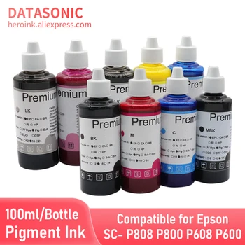 100 мл / бутылка Универсальные пигментные чернила для принтера Epson SureColor P600 P800 P808 P608 Stylus Pro 3800 3880 9 цветов