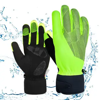 Велосипедные перчатки для мужчин Ветрозащитные зимние велосипедные перчатки Перчатки для холодной погоды с мягкой подкладкой для вождения на открытом воздухе Велоспорт Бег