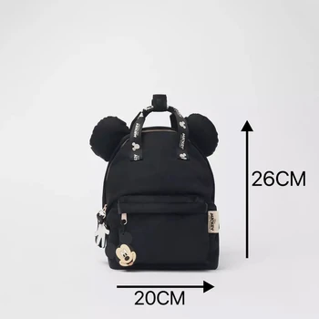 Детская сумка нового стиля Рюкзак для девочек и мальчиков Disney Brand Mickey Mouse Черный нейлоновый рюкзак-молния на двух плечах WaterProof Schoolbag
