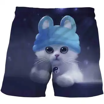 2023 год новейшие шорты для кошек с животными мода harajuku 3D-печать для мальчиков повседневные шорты для мальчиков для девочек пляжные шорты для плавания 4-14 лет