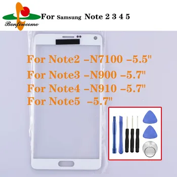 Для Samsung Galaxy Note 2 3 4 5 Note2 N7100 \ Note3 N900 N9000 \ Note4 N910 \ Note5 Сенсорный сенсор Стекло передней панели