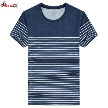  Оверсайз L ~ 8XL Летние мужские деловые футболки Мода 3D-печать Полосатые футболки среднего возраста Мужская быстросохнущая повседневная одежда