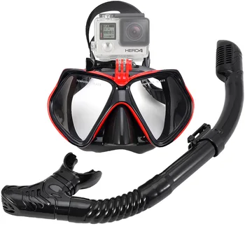  Трубка Набор Маска для дайвинга для GoPro Подводная спортивная камера Антизапотевающие профессиональные очки для плавания Сухая трубка для снорклинга для взрослых