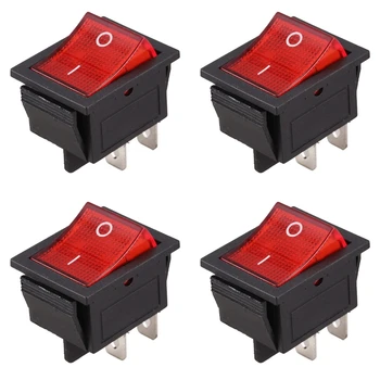4X Красный свет с подсветкой 4-контактный DPST ВКЛ/ВЫКЛ Кулисный переключатель 16 А 20 А 250 В переменного тока