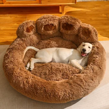  Кровать для собак Кошка Диван для домашних животных Симпатичная форма медвежьей лапы Удобные уютные спальные кровати для домашних животных для маленьких, средних, больших, мягких пушистых подушечек, кровать для собак