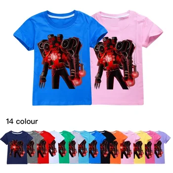 skibidi туалет Детские повседневные рубашки с коротким рукавом Titan Speakerman Тонкие футболки Графические топы с о-образным вырезом Футболки для мальчиков и девочек