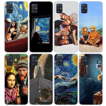 Ван Гог Мона Лиза Забавный Художественный Чехол Для Телефона Samsung Galaxy A51 A50S A41 A40 A31 A30S A21S A20S A10S A20E A71 A70 A6 A7 A8 A9 Pri