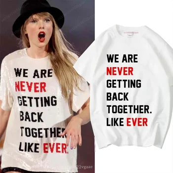 Летняя мода Футболка с принтом букв для фанатов Подарочная одежда Женская футболка Taylor Футболка Винтажная женская футболка Swift с коротким рукавом