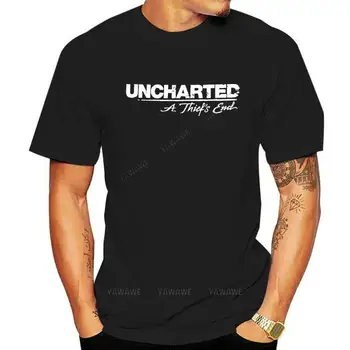 юмор хлопковые футболки винтажный стиль с коротким рукавом Uncharted 4 A Thiefs End ФУТБОЛКА Пляжная мужская футболка модный принт