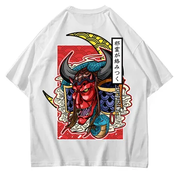 Мужская футболка в стиле хип-хоп с принтом на спине Harajuku Уличная одежда Хлопок с короткими рукавами Лето