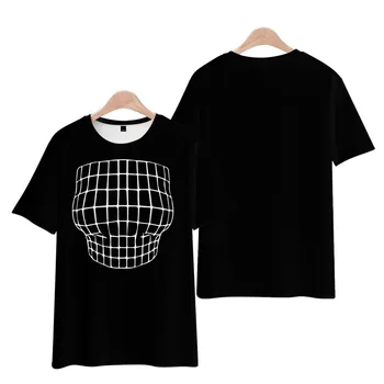 2022 Мужская футболка Лето с коротким рукавом Harajuku Streetwear Персонализированная визуальная ловушка веселая 3D-кривая печать футболка O-образным вырезом