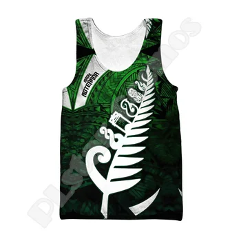 Пользовательское название Флаг страны Новая Зеландия Аотеароа Маори Татуировка Ретро 3DPrint Summer Harajuku Casual Funny Vest Безрукавка Майка X3