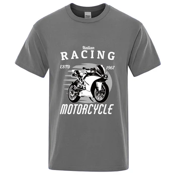 Мужчины Enfield Cycle Co Ltd 1967 Классическая футболка Мотоцикл Моторные гонки Топы из чистого хлопка Забавные футболки с коротким рукавом и круглым вырезом Лето