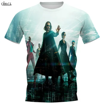 CLOOCL Мужская футболка The Matrix 3D Все Напечатанные Женские Футболки С Коротким Рукавом Мода Уличная Одежда Лето Унисекс Круглые Вырез Топы
