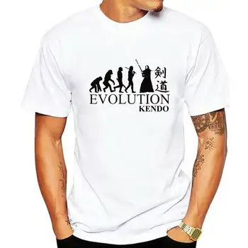 Мужчины Хлопок бренд Футболка Kendo ken do evolution японский иероглиф кунг-фу хлопок серая футболка юмор футболка повседневные футболки