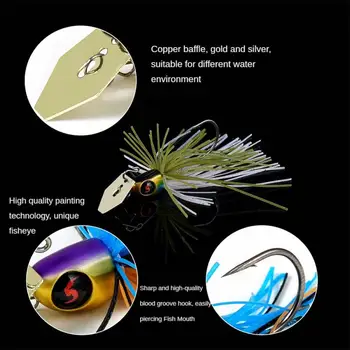 Fishing Chatterbait 8.6g Jig Hook SpinnerBaits Buzzbait for Bass Pike Tiger Muskie Metal Jig Lure