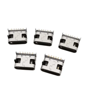 10 / 20 / 50 шт. 6-контактный USB-разъем Type-C Micro USB Type C Женское размещение SMD DIP для печатной платы DIY Токовая зарядка
