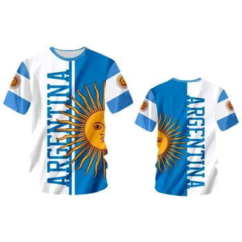 Мужская летняя футболка, футбольная футболка с короткими рукавами Urban Fashion, одежда для болельщиков с логотипом 3D-флага