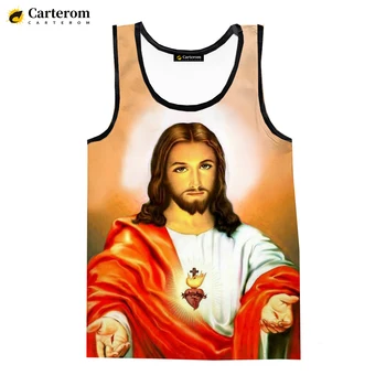 3D Цифровая печать Бог Христос Иисус Майки 2023 Мода Harajuku Жилет Рубашки Мужчины Женщины Оверсайз Майки Без рукавов