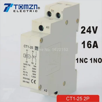 2P 16A 24 В 50/60 Гц DIN-рейка Бытовой переменный ток Модульный контактор 1НО 1NC
