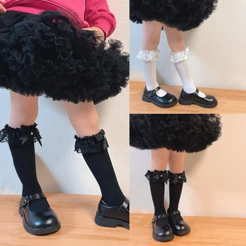 Детские носки со средней трубкой Носки принцессы для девочек Чулки для новорожденных X90C