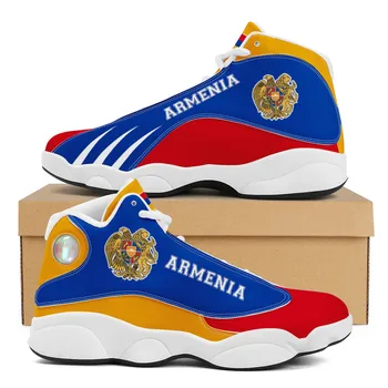 Флаг Армении Роскошный Дизайн Флаг Шаблон Подросток Кроссовки Прочные Кроссовки Уличная Обувь Мужская Баскетбольная Спортивная Обувь