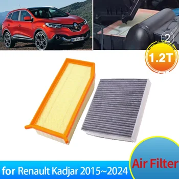 для Renault Kadjar 2015~2024 2023 2022 2021 2020 2019 2018 2016 Аксессуар 1.2T Воздушный фильтр на впуске Фильтр кондиционера двигателя Сетка фильтра