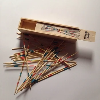 1 Набор Традиционный Mikado Spiel Pick Up Sticks With Box Многопользовательская игра Детские обучающие деревянные настольные игры Палка Drop Shipping