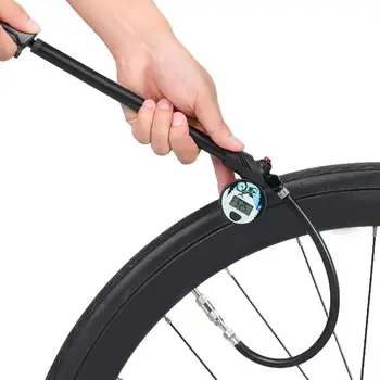 Велосипедный насос с манометром Ручной универсальный клапанный насос Presta подходит для клапанов Presta и Schrader Велосипед для регулировки воздуха