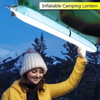 Надувной фонарь для кемпинга Складной портативный фонарь для кемпинга Светодиодный светильник для палатки с питанием от USB На открытом воздухе Аварийные путешествия Оборудование для кемпинга