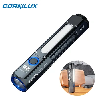 CORKILUX USB C Перезаряжаемые светодиодные фонари EDC с батареей Портативный магнитный COB Рабочий фонарь Мощный кемпинговый фонарик Налобный фонарик