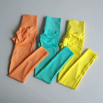 Женщины Бесшовные штаны для йоги Одежда для спортзала Спортивные леггинсы с высокой талией Леггинсы для бега трусцой Фитнес Спортивные леггинсы