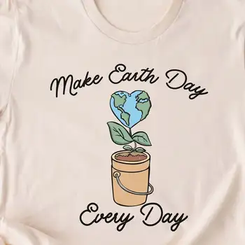Забавная рубашка ко Дню Земли. Идея подарка в футболке с изображением изменения климата. Футболка присутствует. Футболка Футболка Планета Мать Люби свой дом. Дерево событий