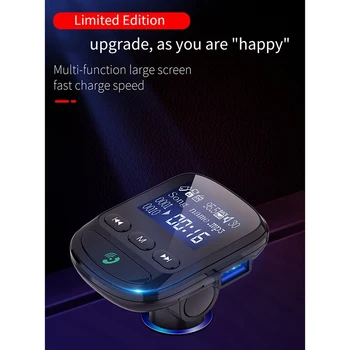 Универсальный автомобильный Bluetooth 5.0 FM-передатчик Автомобильный MP3-плеер USB Quick Charge 3.0 Быстрая зарядка