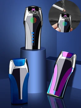 Электрические ветрозащитные зажигалки Двойная дуга Плазменный сенсорный переключатель Перезаряжаемый USB-прикуриватель Курительный прикуриватель для мужчин и женщин Подарки