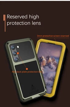 Новый мощный чехол для телефона для Samsung Galaxy S23 Ultra Metal Armor Shock Грязезащитные чехлы для воды для Galaxy S23 / s23 Plus / s23 +