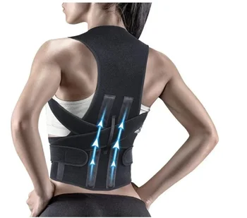  Корсет верхней части спины Регулируемый корректор осанки Выпрямитель спины для мужчин Женщины для корректора горбатой спины Противоскользящие плечевые ремни