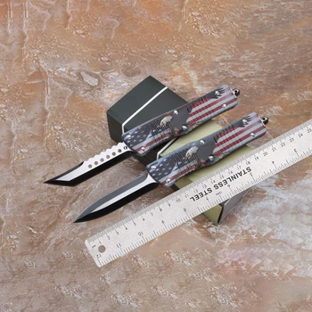 Micro OTF Tech Knife Combat Troo Series 440 Стальное лезвие 57HRC Твердость Цинк Алюминиевый сплав Ручка Открытый нож для самообороны