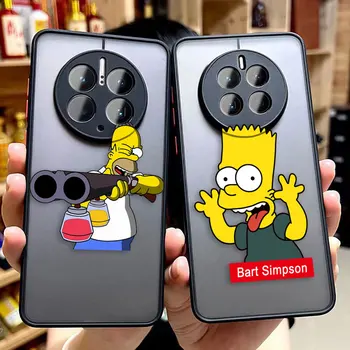 Матовый чехол для телефона для Huawei P50 P40 P30 P20 MATE 40 30 20 PRO PLUS Y7P Y8P Y9 Чехол Funda Coque Capa Shell TV Играть в S-Simpsons