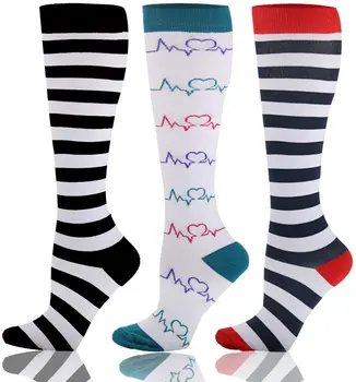 Компрессионные носки Медсестры Гольф Высокие чулки Носки для бега Спортивные циркуляционные спортивные носки Варикозное расширение вен Носки для путешествий