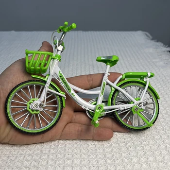 1:10 Мини-модель Alloy City Biycle с корзиной Литье под давлением Гора Пальчиковые гонки Миниатюрный красный велосипед Взрослый симулятор Подарки Игрушки Мальчики