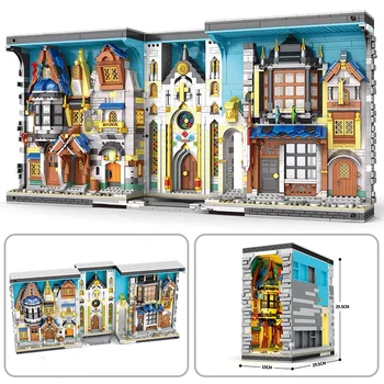 Street View Европейский век Книга рынка Строительный блок Moc Creative Expert Bricks Модульная модель игрушки для мальчика на день рождения