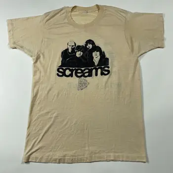 Винтажная рубашка Screams 1979 года Primal Rock 70-е годы Мировое турне Infinity Records Большие длинные рукава